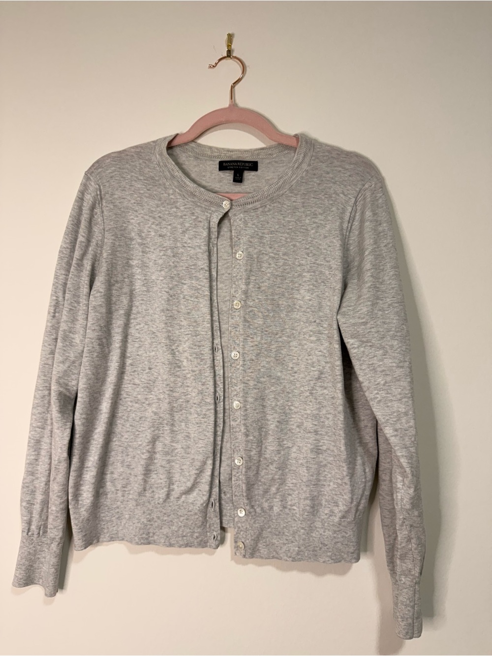 Banana Republic Heather Gray Button Cardigan